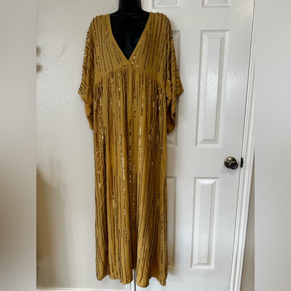 Anthropologie V-Neck Sequin Kaftan OS - Picture 5 of 5